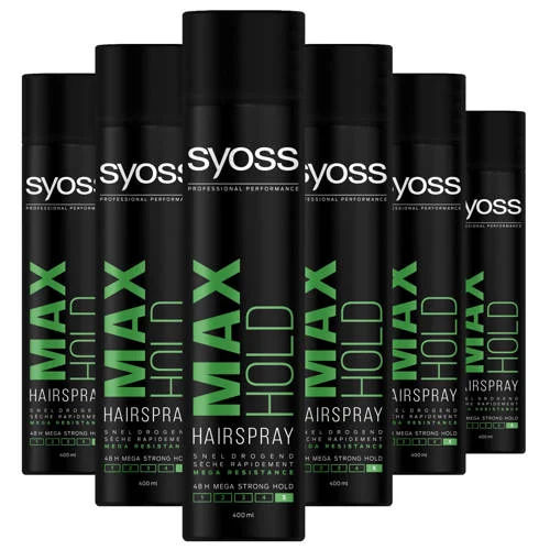 Syoss Max Hold haarspray - 6 x 400 ml - voordeelverpakking