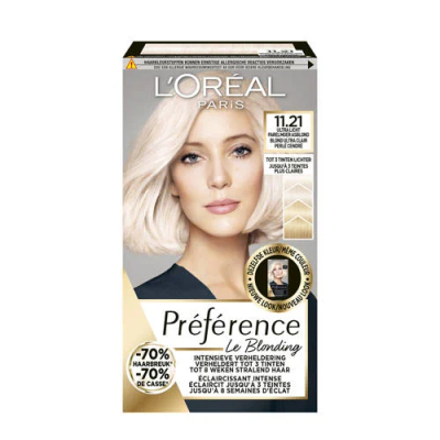 L'Oréal Paris Préférence permanente haarkleuring - Le Blonding 11.21 - Ultra Licht Parelmoer Asblond