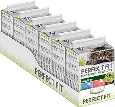 Perfect Fit Kattenzakjes Natural Vitality Adult 1+ Met Diepzeevis En Zalm 6 X 6 X 50G Multipack - natvoer katten