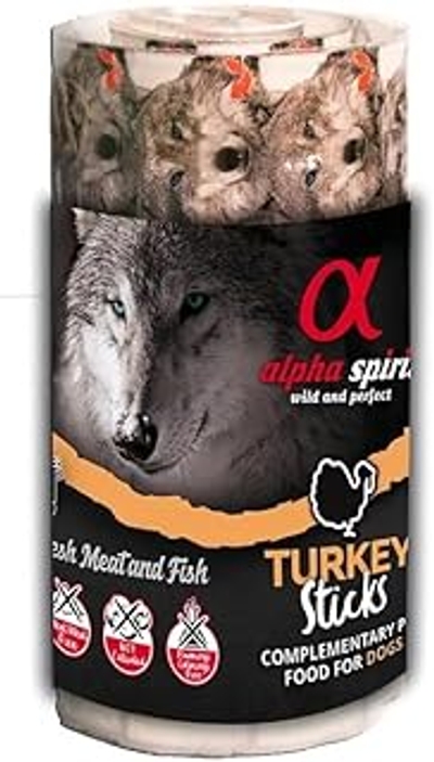 ALPHA SPIRIT Canine Snack kalkoenbox, 16 x 35 g - hondenbrokken