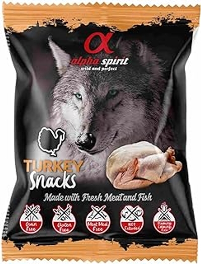 ALPHA SPIRIT Canine Turkije Snacks 24 x 50 g - hondenbrokken
