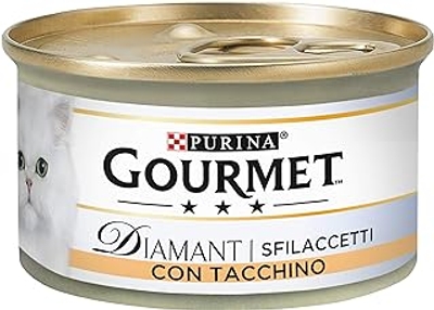 Purina Gourmet Diamant natvoer voor katten met kalkoen, 24 blikjes à 85 g - natvoer katten
