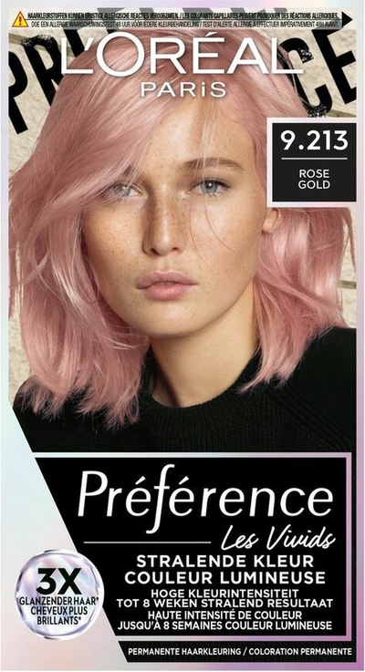 L'Oréal Paris Préférence Preference Vivids 9.213 - Rose Gold Melrose - Permanente Haarkleuring