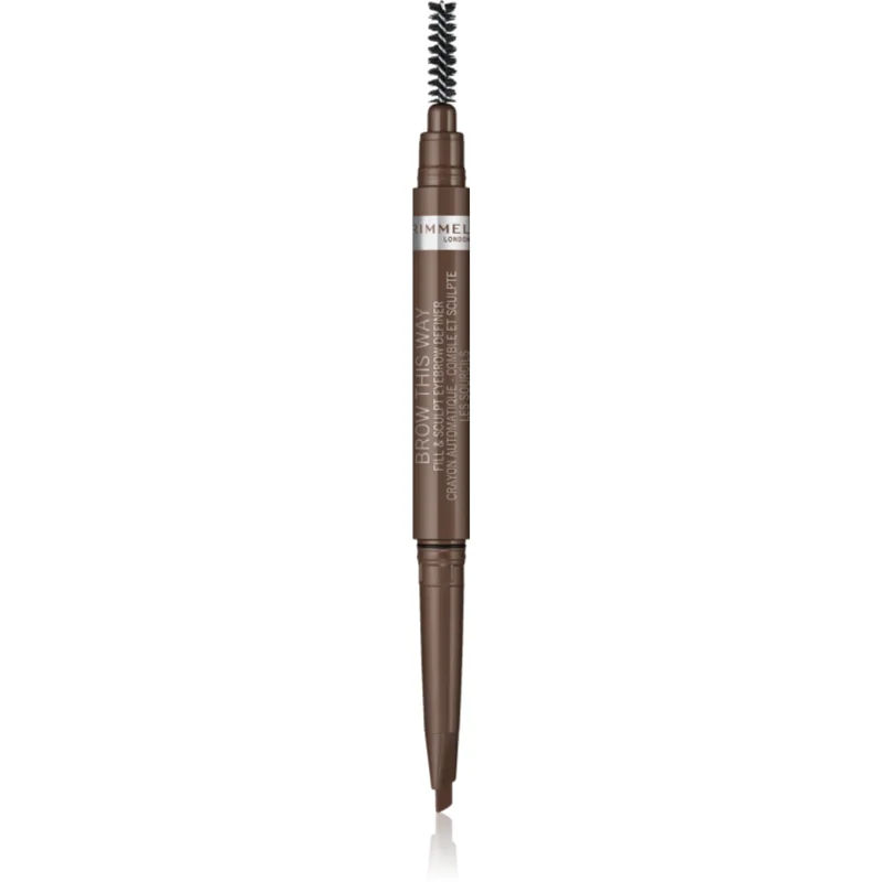 Rimmel Brow This Way Wenkbrauwpotlood met Borstel 2in1 Tint 002 Medium Brown 0,25 g