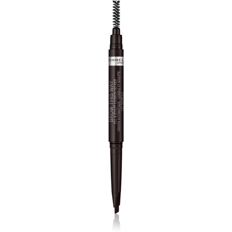 Rimmel Brow This Way Wenkbrauwpotlood met Borstel 2in1 Tint 004 Soft Black 0,25 g