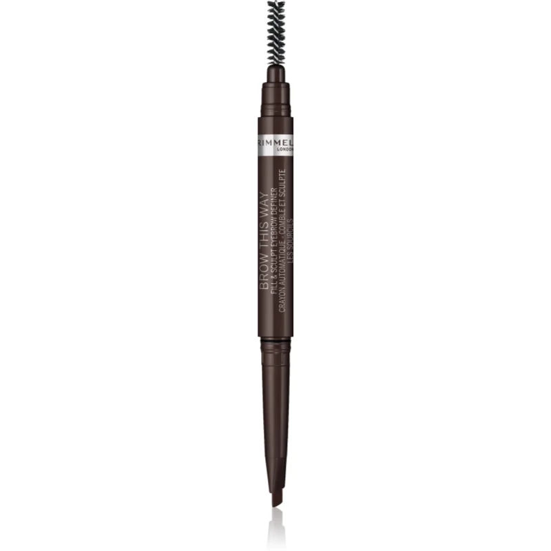 Rimmel Brow This Way Wenkbrauwpotlood met Borstel 2in1 Tint 003 Dark Brown 0,25 g