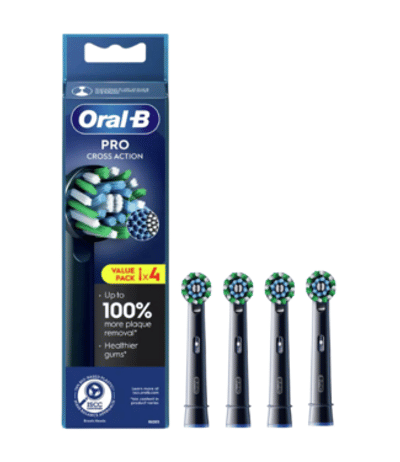 Oral-B CrossAction Black  opzetborstels - 4 stuks