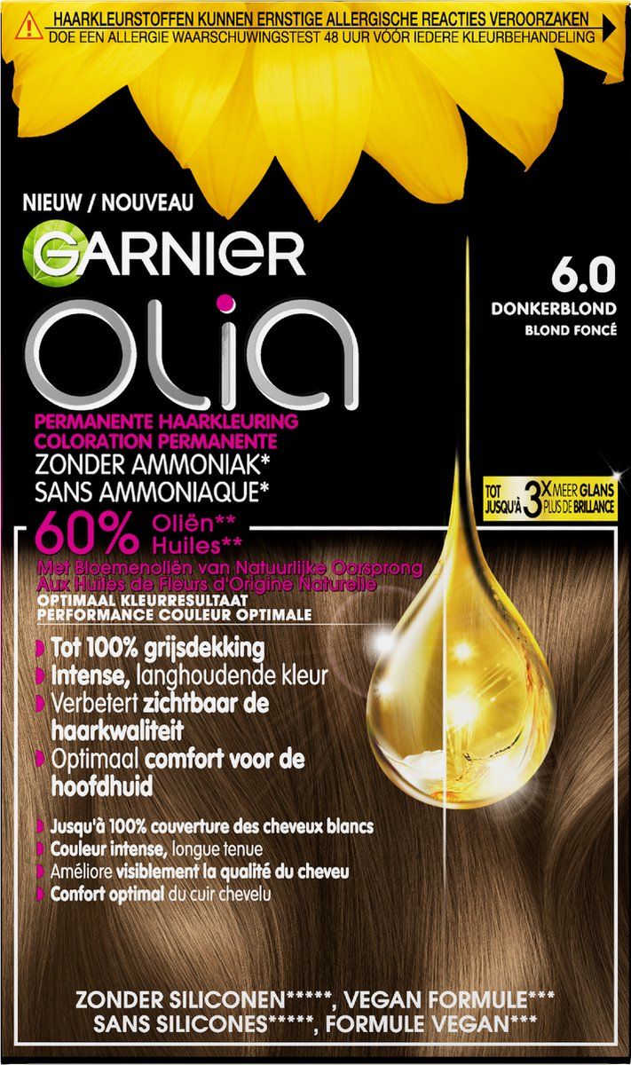 Garnier Olia Donkerblond 6 - Permanente Haarkleuring Zonder Ammoniak