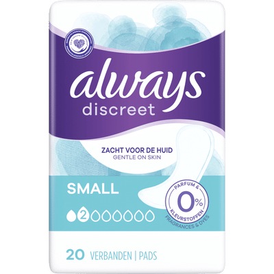 Always Maandverband Discreet 0% parfum Small - 20 stuks