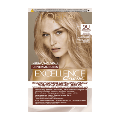L'Oréal Paris Excellence Universal Nudes 9U - Universeel Zeer Lichtblond - Permanente haarverf