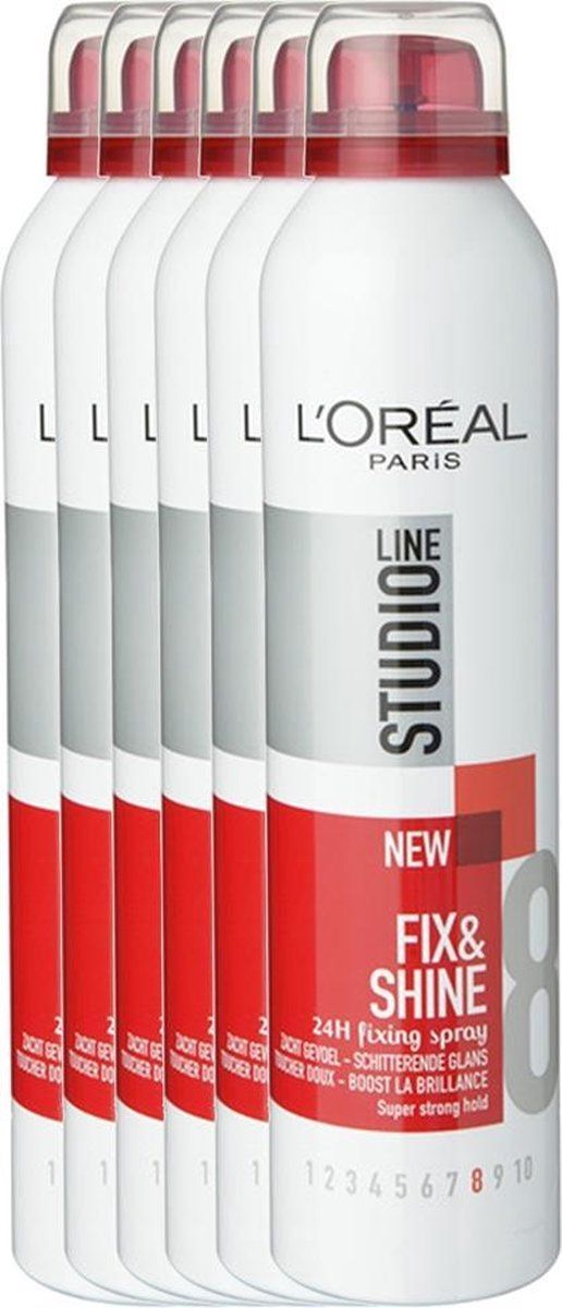 L'Oréal Studio Line Fix & Shine 24H Super Strong Haarspray 6 x 250 ml