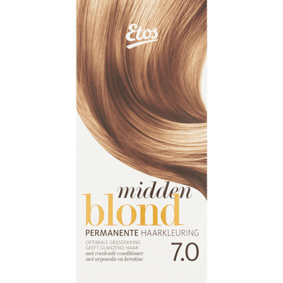 Etos Permanente Haarkleuring 7.0 Midden Blond 120 ML