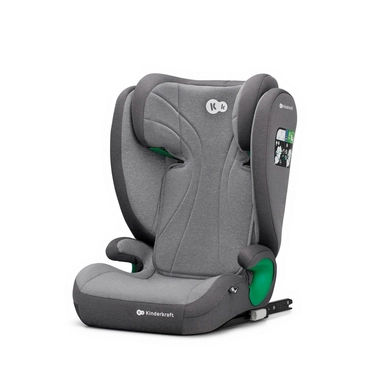 Kinderkraft JUNIOR FIX 2 I-SIZE - Autostoeltje - 100-150 cm - 15-36 kg - met Isofix - Afstelbare hoofdsteun - veiligheidssystemen- Diepe zitting - Eenvoudig te reinigen - Groep 2/3 - Tot 12 jaar - Grijs