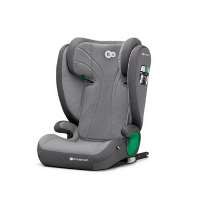 Kinderkraft JUNIOR FIX 2 I-SIZE - Autostoeltje - 100-150 cm - 15-36 kg - met Isofix - Afstelbare hoofdsteun - veiligheidssystemen- Diepe zitting - Eenvoudig te reinigen - Groep 2/3 - Tot 12 jaar - Grijs