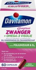 Davitamon Mama Compleet Zwanger Omega 3 Visolie met Foliumzuur - Multivitamine zwangerschap met vitamine D3 - 60 stuks zwangerschapsvitaminen