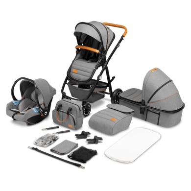 lionelo Kinderwagen Amber 3 in 1 grey stone