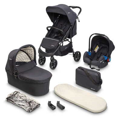 babyGO Kinderwagen 3 in 1 Black