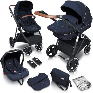 babyGO Kinderwagen Halime 3 in 1 Blue Black