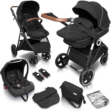 babyGO Kinderwagen Halime 3 in 1 Anthracite Black