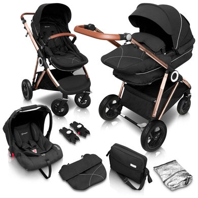 babyGO Kinderwagen Halime 3 in 1 Gold Anthracite