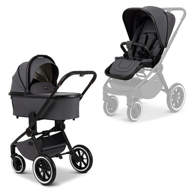 MOON Kinderwagen Resea Edition+ antraciet/black matt