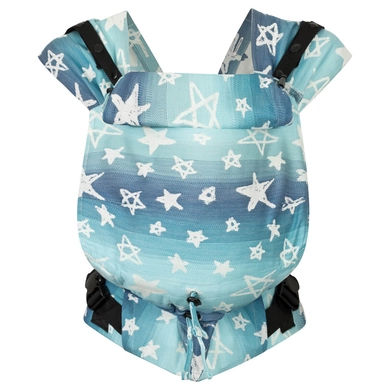 Hoppediz Pasgeboren babydrager Primeo Jacquard Singapore Blue