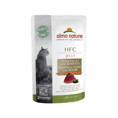 Almo Nature HFC Jelly kat Cuisine Pouch Tonijnfilet & Algen 55gr - natvoer katten