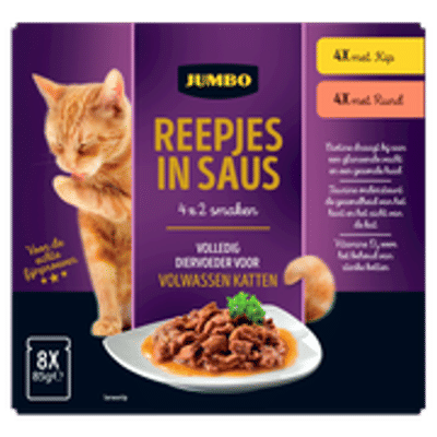 Jumbo Reepjes in Saus 8 x 85g - natvoer katten