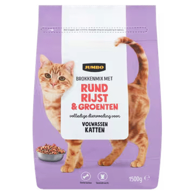 Jumbo Brokkenmix met Rund Rijst & Groenten 1,5kg - kattenbrokken