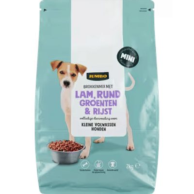 Jumbo Brokkenmix met Lam, Rund, Groenten & Rijst 2kg - hondenbrokken