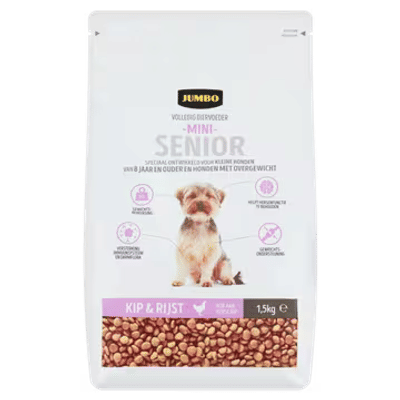 Jumbo Hondenvoer Mini Senior Kip & Rijst 1,5kg - hondenbrokken