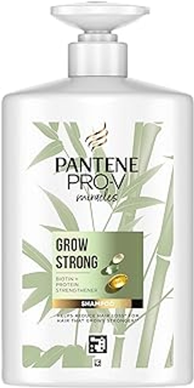 Pantene Pro-V Grow Strong Shampoo met Biotine & Proteïneversterker 1000ml Pompdispenser. Miracles Shampoo helpt haarverlies te verminderen, droog haar