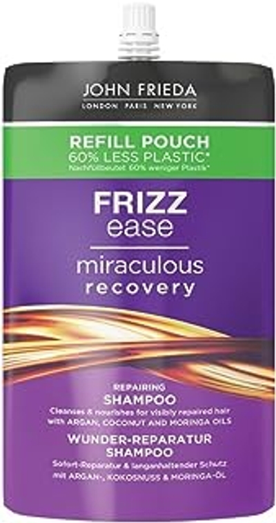 John Frieda Wunder Reparatie Shampoo - Inhoud: 500 ml - navulverpakking - Frizz Ease Serie