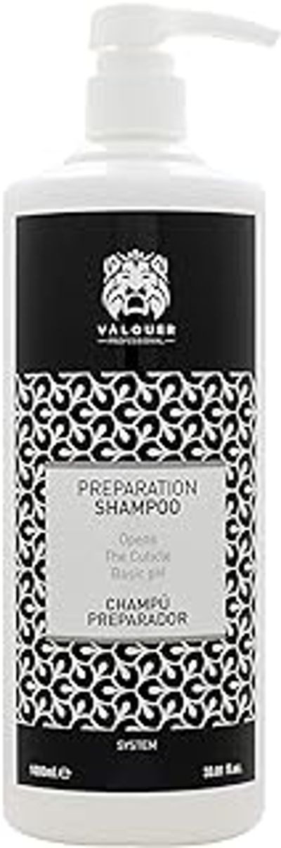 Valquer Profesional Voorbereidende shampoo. Opent de cuticula en bereidt het haar voor op behandelingen. Kant-en-klaar haar - 1000 ML