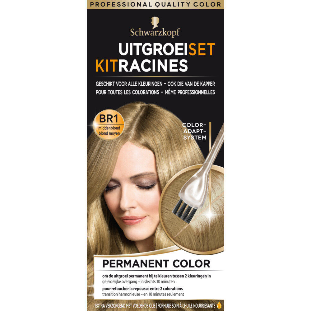 Schwarzkopf Uitgroeiset Haarverf Middenblond BR1 1 set