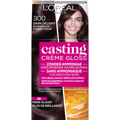 6x L'Oréal Casting Crème Gloss Semi-Permanente Haarkleuring 300 Dark Delight - Donkerbruin