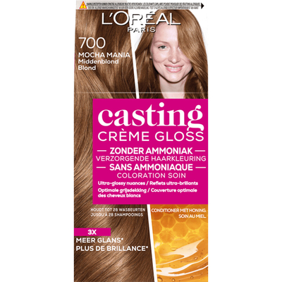 6x L'Oréal Casting Crème Gloss Haarkleuring 700 Mocha Mania - Middenblond