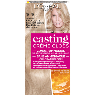 2x L'Oréal Casting Crème Gloss Semi-Permanente Haarkleuring 1010 White Chocolate - Extra Licht Asblond