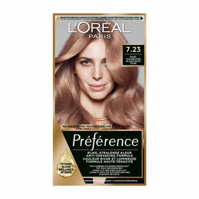 3x L'Oréal Préférence Permanente Haarkleuring 7.23 Rosegoud Blond