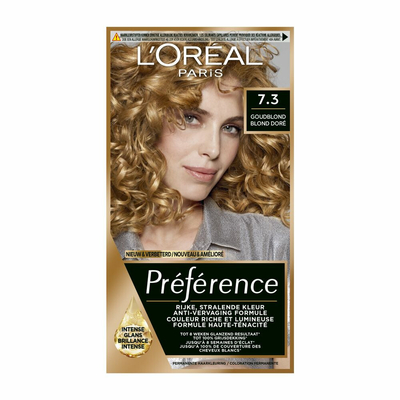 3x L'Oréal Préférence Permanente Haarkleuring 7.3 Goudblond