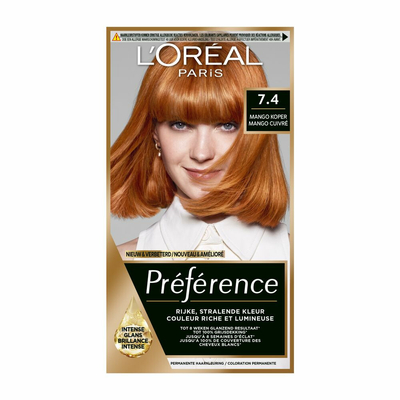 3x L'Oréal Préférence Permanente Haarkleuring 7.4 Mango Koper