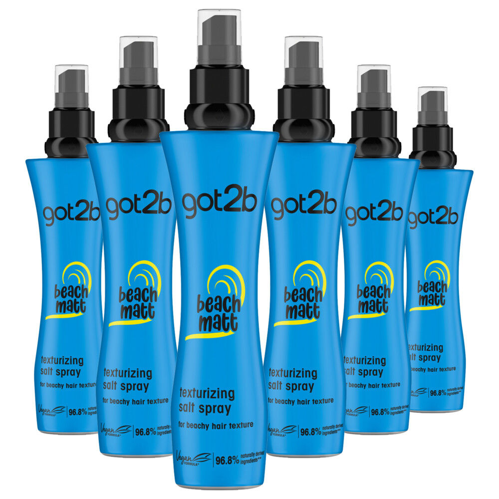 Got2b - Beach Matt Texturizing Salt Spray - Hairspray - Haarstyling  - 6 x 200 ml