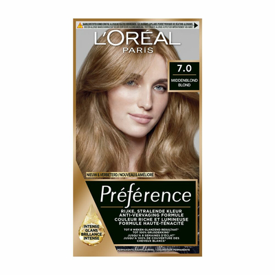 3x L'Oréal Préférence Permanente Haarkleuring 7.0 Middenblond