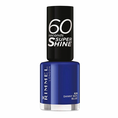 3x Rimmel 60 Seconds Supershine Nailpolish 828 Danny Boy, Blue! 8 ml