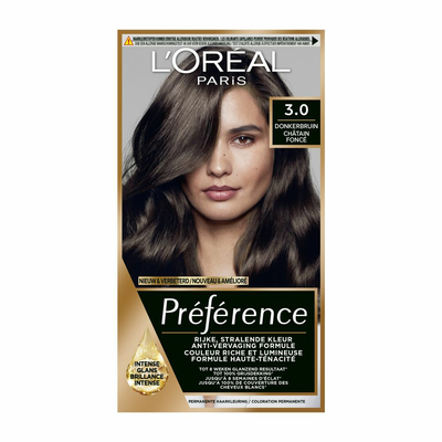3x L'Oréal Préférence Permanente Haarkleuring 3.0 Donkerbruin
