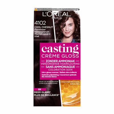 2x L'Oréal Casting Crème Gloss Semi-Permanente Haarkleuring 4102 Cool Chestnut - Parelmoer Kastanjebruin