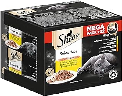 Sheba Bowl Multipack Selectie In Saus Gevogelte Variatie 32 X 85G - natvoer katten