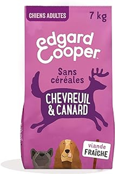 Edgard & Cooper Droogvoer voor volwassen honden, zonder granen, natuurlijk voer, 7 kg, hert en eend, vers, hypoallergeen, gezonde voeding, smakelijke en evenwichtige eiwitten - hondenbrokken