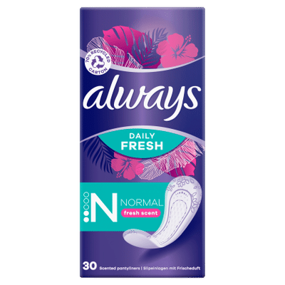 Always inlegkruisjes fresh normal fresh scent - 30 stuks