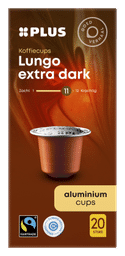 Plus lungo extra dark sterkte 11 - 20 koffiecups